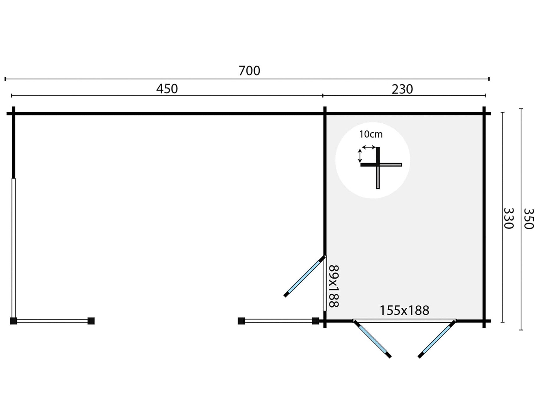 Blokhut Kukka 700 x 350 