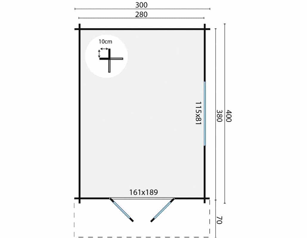 Blockhaus Pamplona 300x400 cm