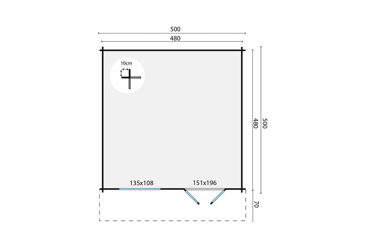 Blockhaus Salamanca 500x500 cm