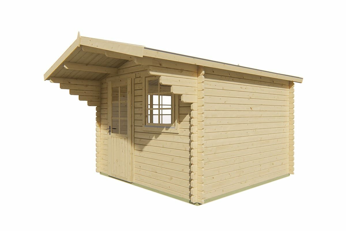 Blockhaus Riho 320x320 cm + luifel 120 cm