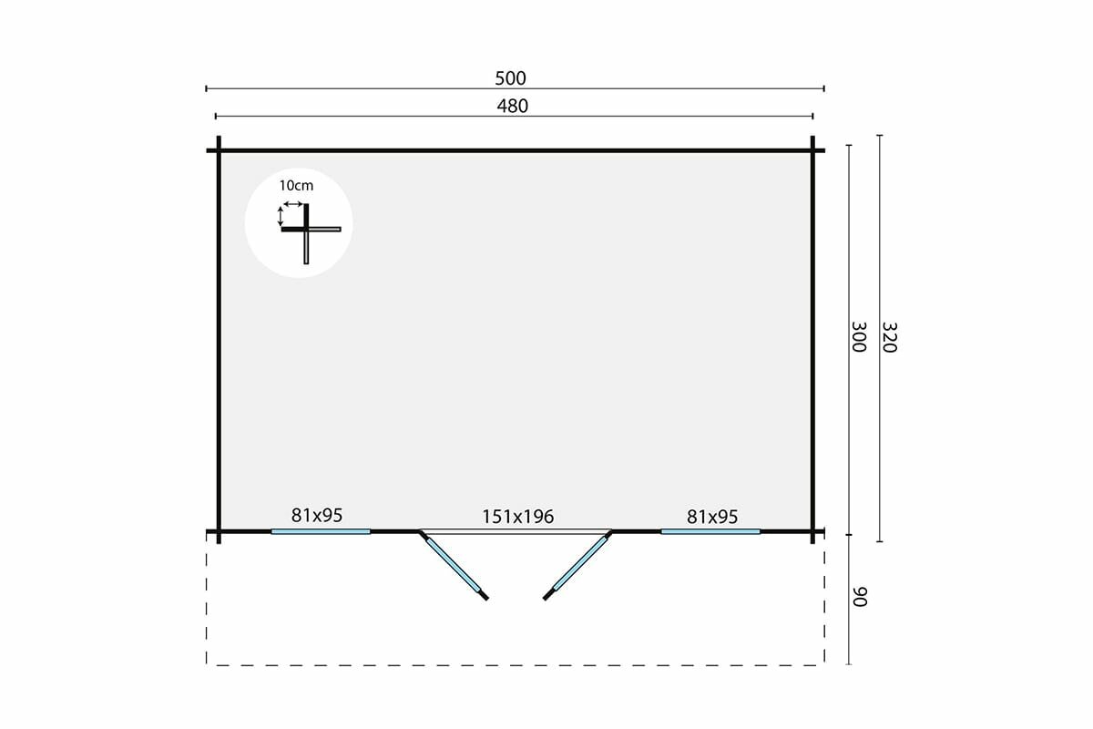 Blockhaus Rika 500x320 cm