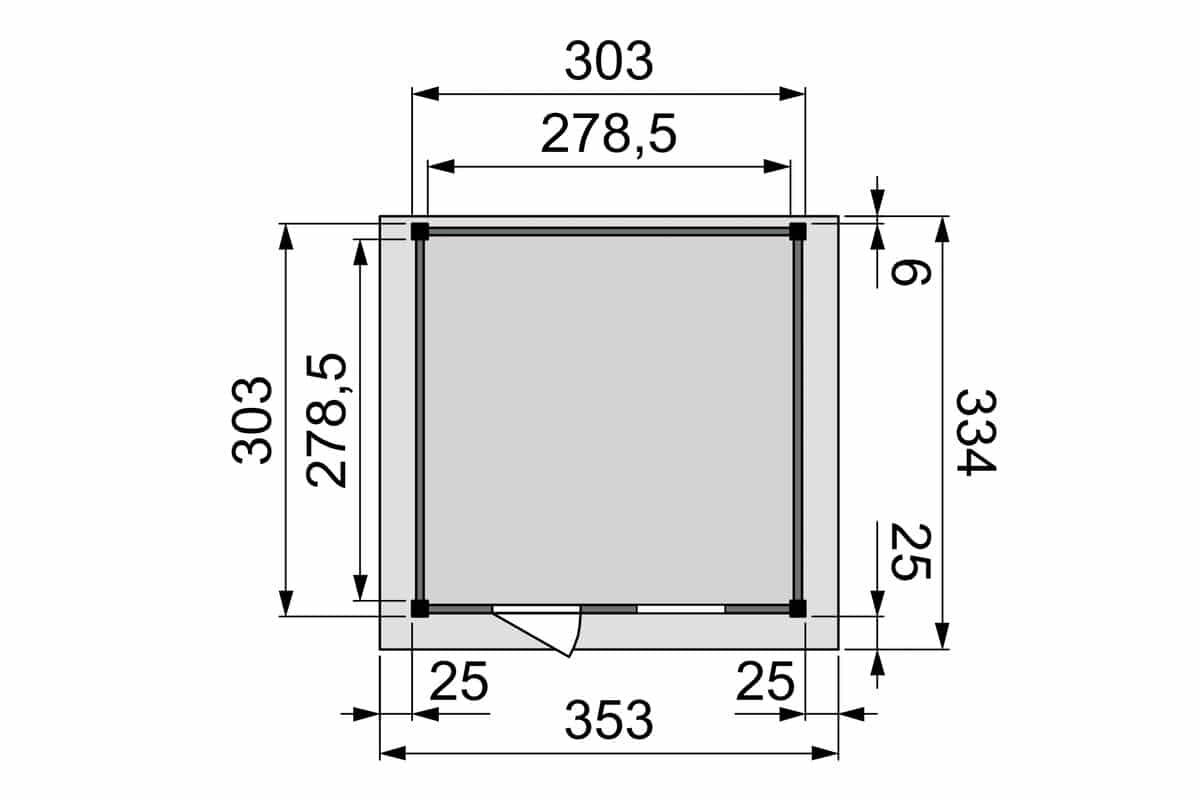 Douglas Blockhaus Raaf Topvision 298x298cm - Gartenhaus