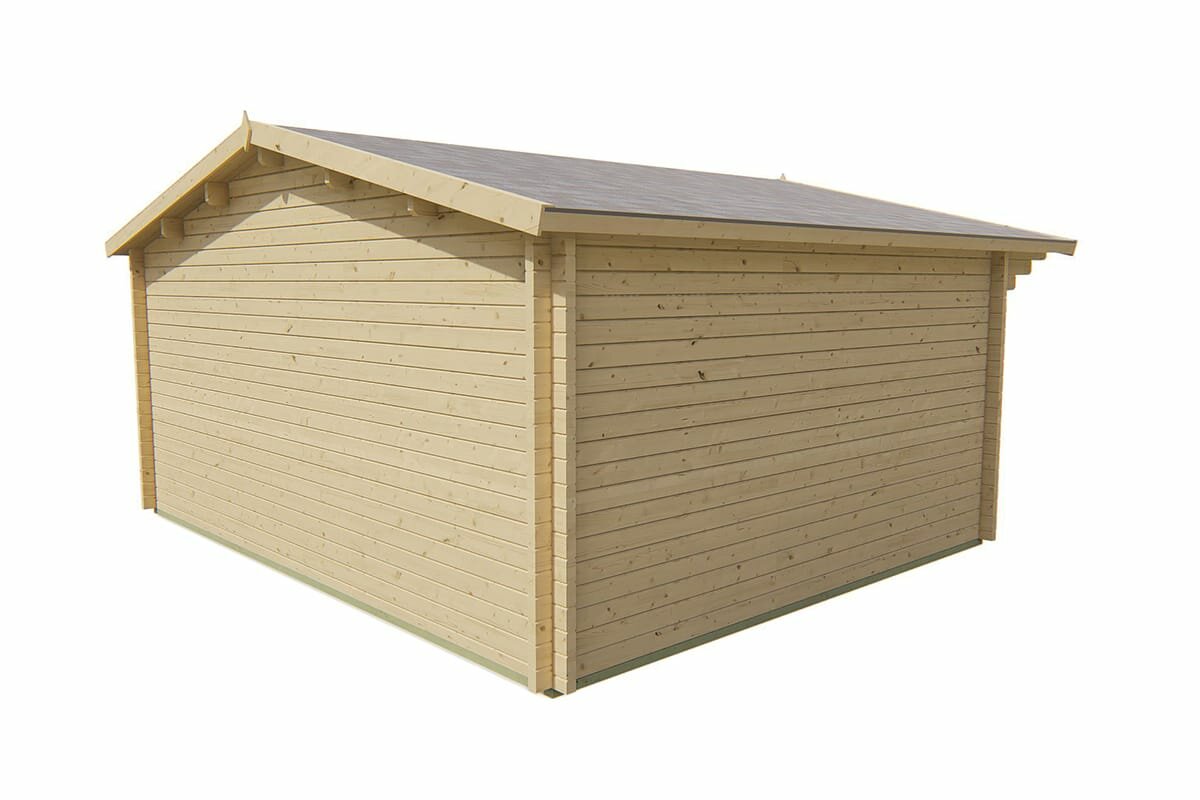 Blockhaus Newcastle 540 x 440 x 276cm + Vordach 90 cm - Wandstarke 58 mm