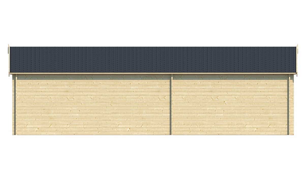 Blockhaus Mokka mit Seitendach 900 x 400 x 279 cm - Wandstarke 40 mm