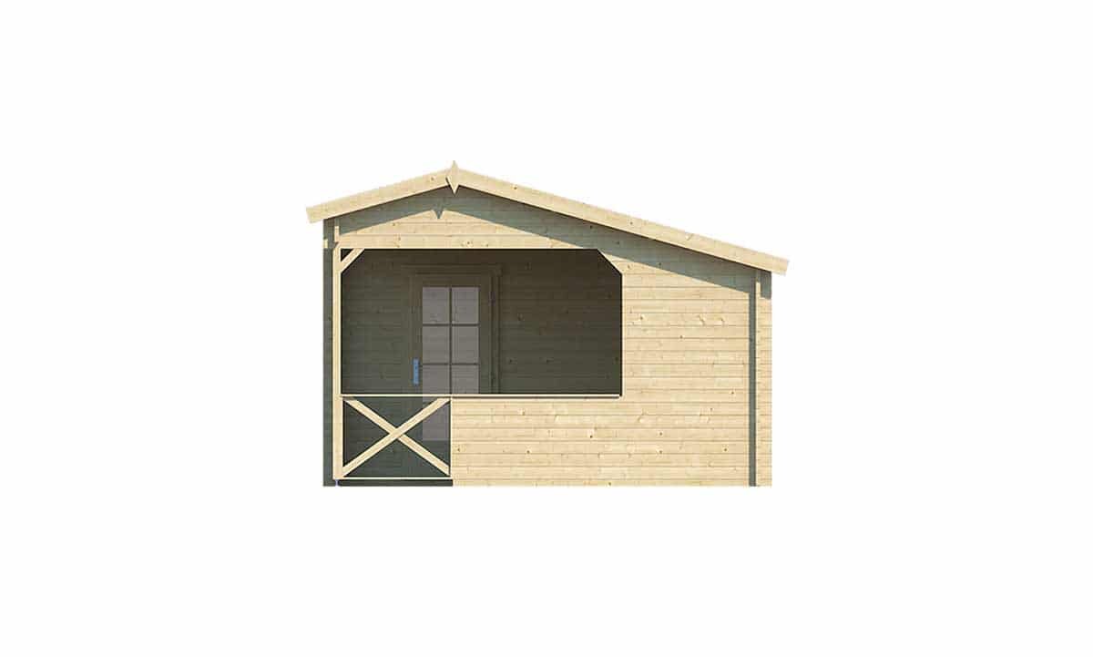 Blockhaus Mokka mit Seitendach 900 x 400 x 279 cm - Wandstarke 40 mm