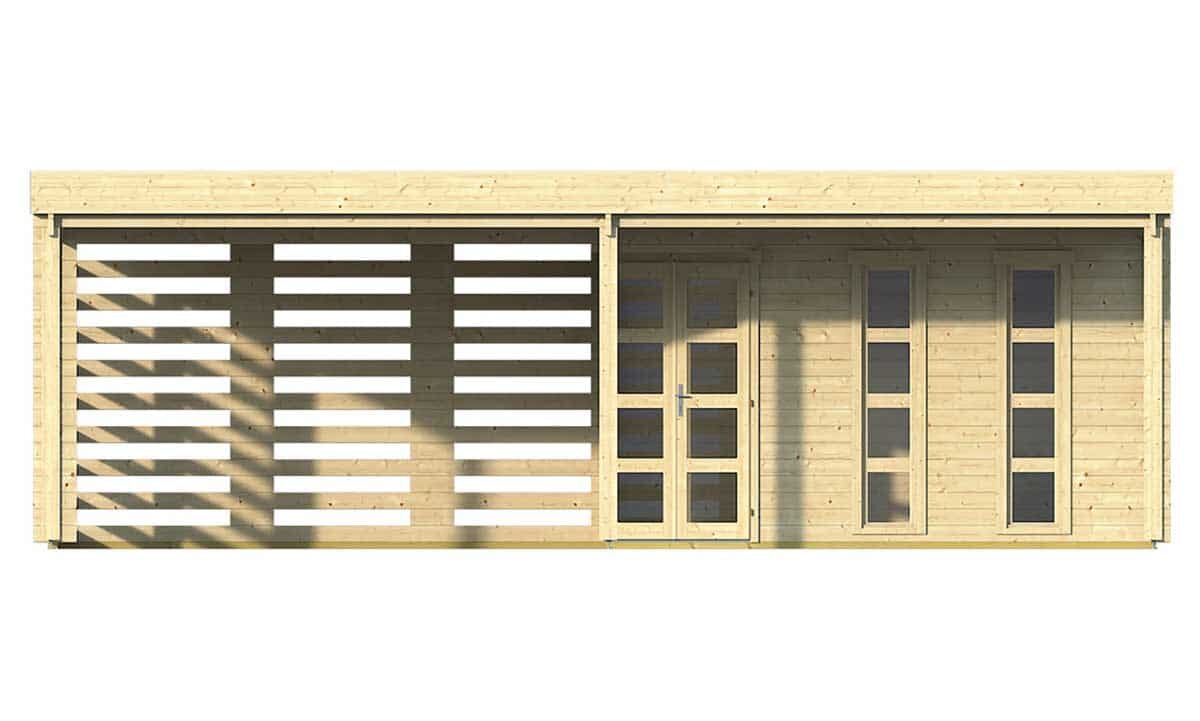 Blockhaus Oletha 785 x 510 x 257 cm - Gro&szlig;e Veranda - Wandstarke 40 mm