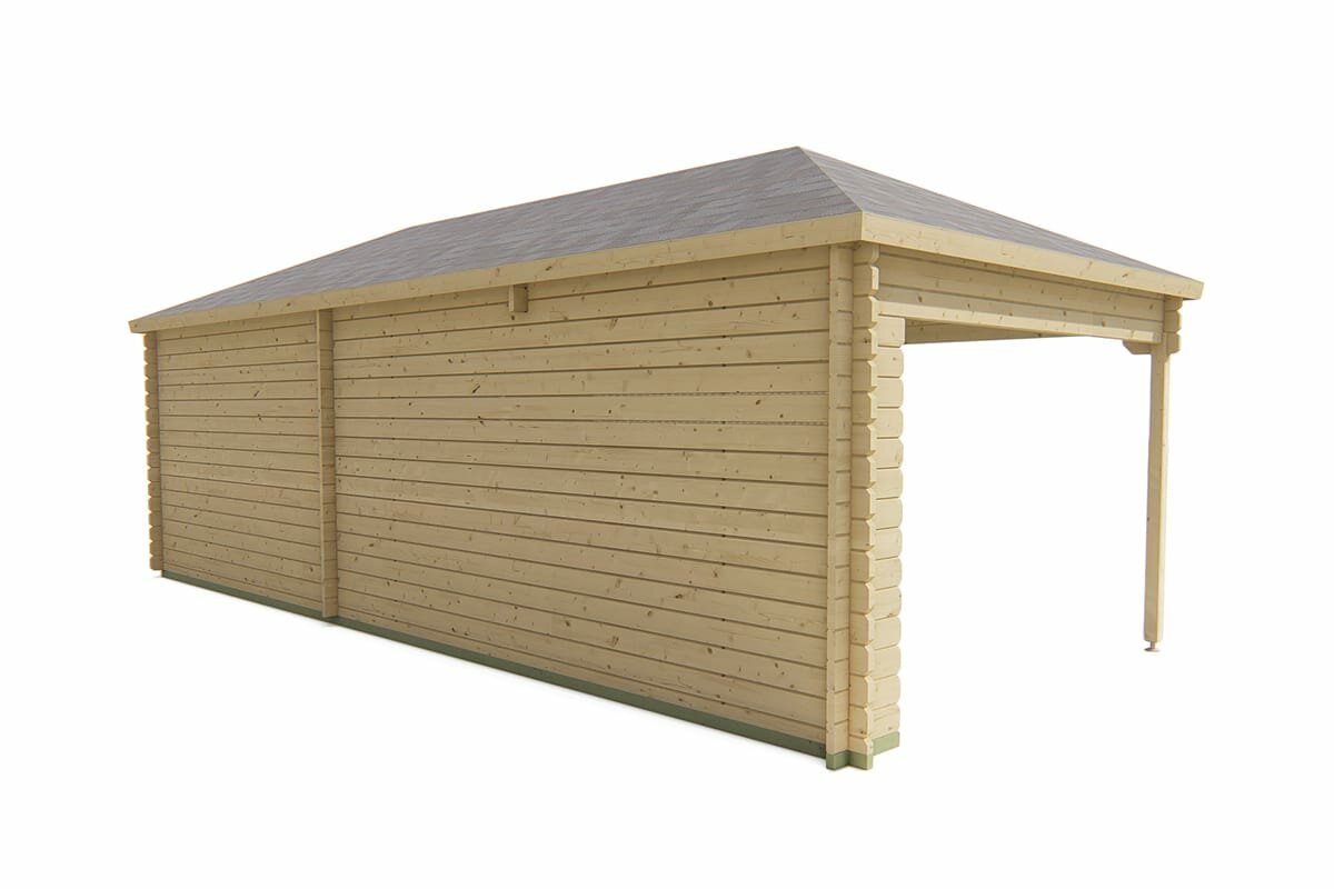 Blockhaus Paiva 350x350 cm + luifel 450 cm