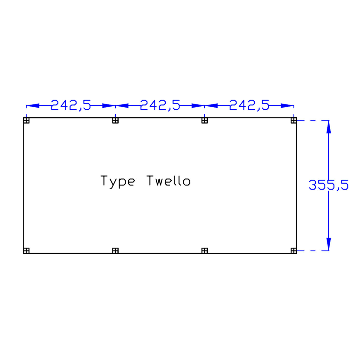 Blockhaus Twello mit Seitendach 743 x 370 x 262 cm - Gehobeltes Larche Douglasie mit hellen Wanden