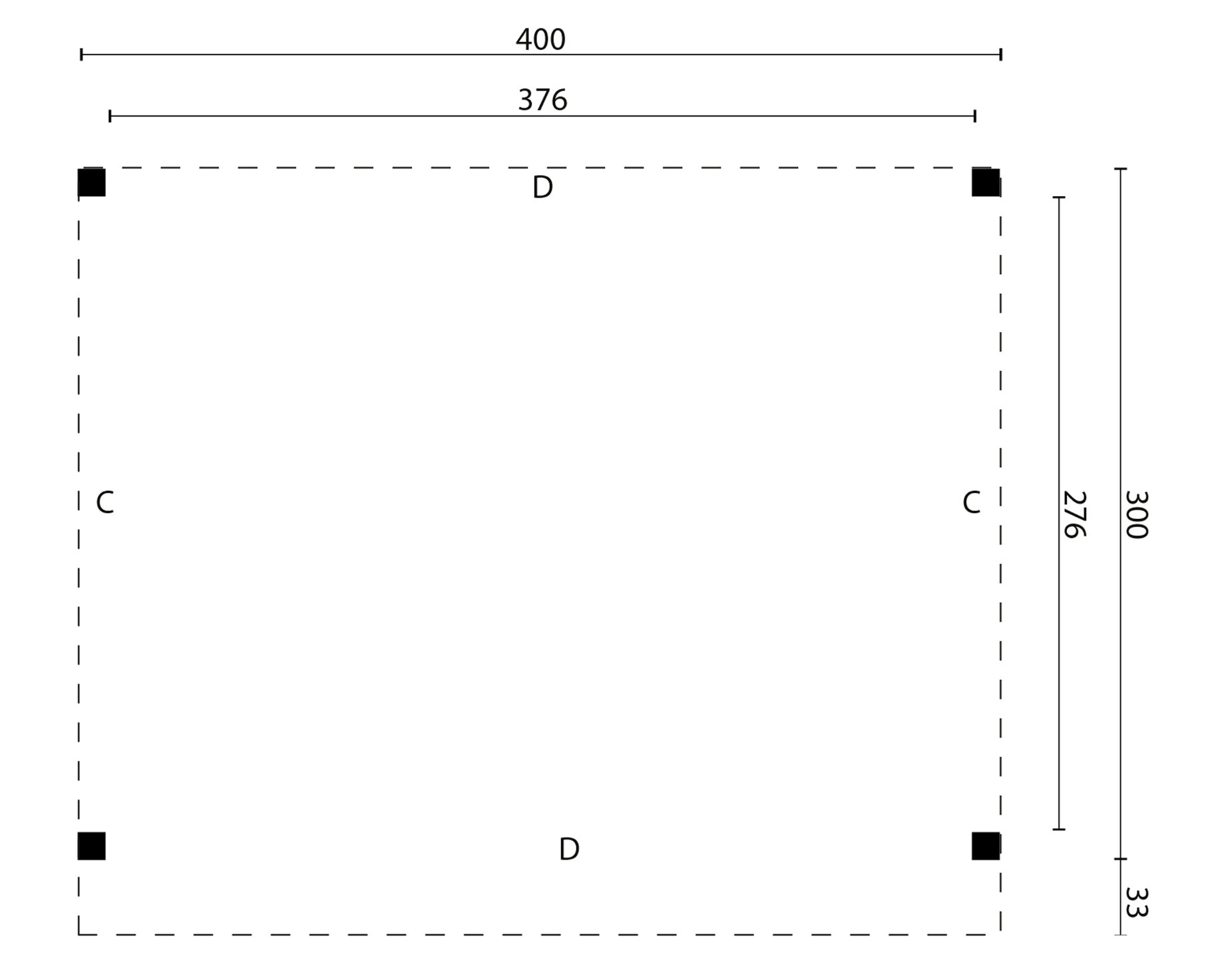 Selbstbau-Uberdachung Zoutelande Red Class Wood 400 x 330 cm