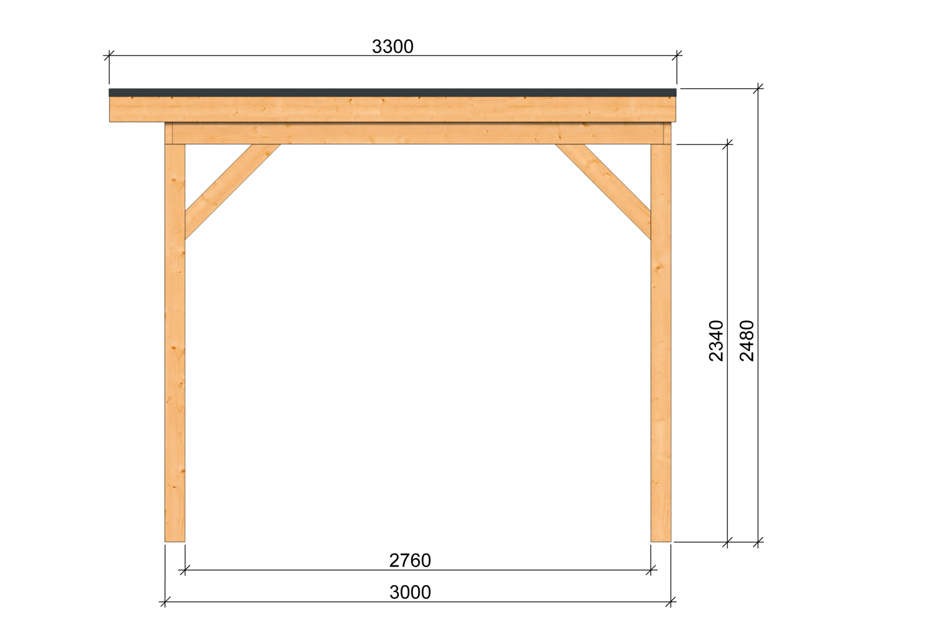 Selbstbau-Uberdachung Zoutelande Red Class Wood 600 x 330 cm