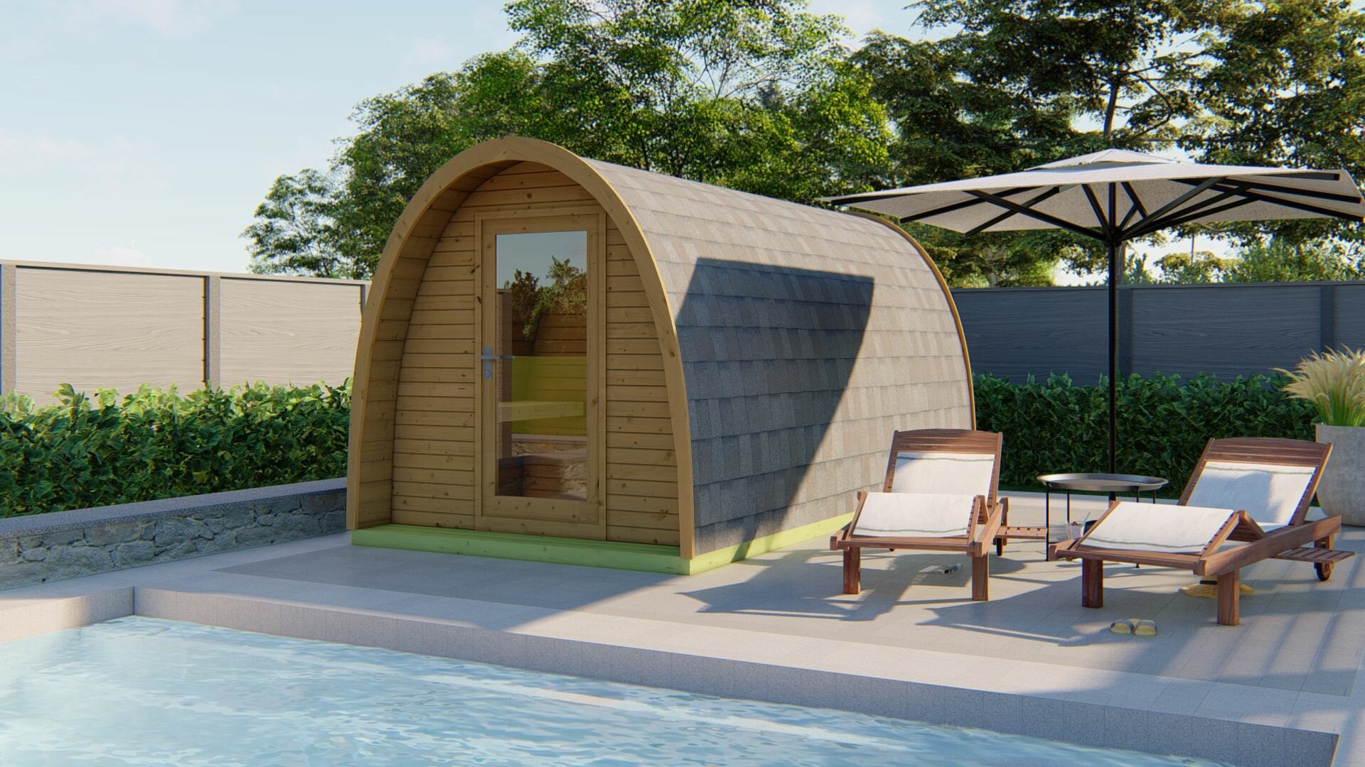 Sauna POD Tolva 480 cm | 42 mm | Thermoholz