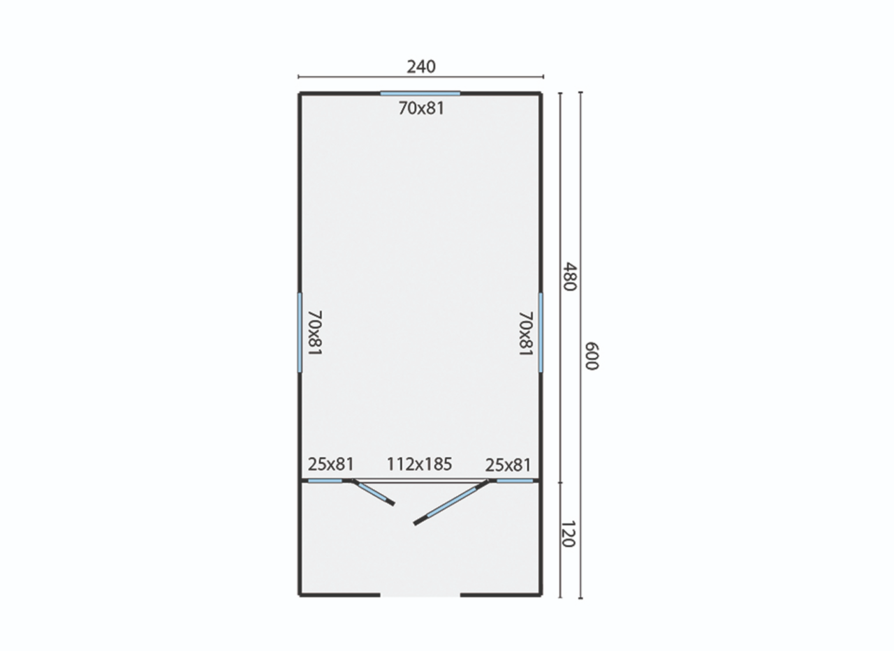 Zirkuswagen aus unbehandelter Fichte 720 x 240 x 319 cm mit Veranda - Pipowagen Kathleen