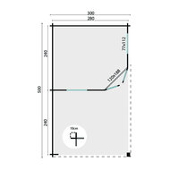 Blokhut Kennet 500 x 300 x 271 cm - Tuinhuis Kennet met overkapping 