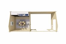 Blockhaus Mokka mit Seitendach 900 x 400 x 279 cm - Wandstarke 40 mm