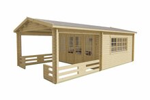 Blockhaus Leeds mit breitem Vordach 440 x 730 cm (58 cm)