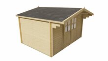 Tuindeco Blockhaus Murcia 400 x 300 x 236 cm mit 70 cm Vordach - Wandstarke 34 mm