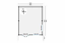 Blockhaus Niedersachsen 500 x 713 x 304 cm - Wandstarke 70 mm