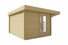 Blockhaus James onbehandeld 400 x 420 x 223 cm - Wandst&auml;rke 44 mm