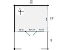 Blokhut Bolton 440 x 340