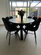 Eiken tafel Zermatt Ovaal 3D matrixpoot Black - Ovale tafel 