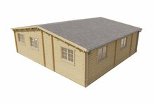 Blockhaus Azores 941 x 848 x 317 cm &ndash; Fertighaus aus Holz &ndash; Luxus-Gartenhaus